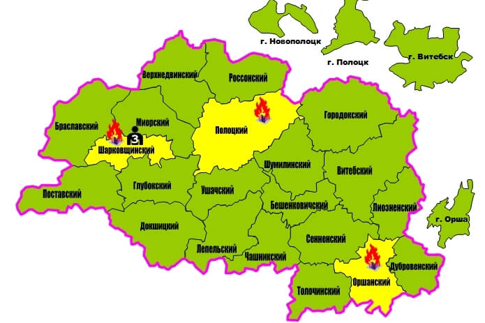 На пажары ў Шаркаўшчынскім раёне загінула тры чалавекі, у тым ліку малалетняе дзіця