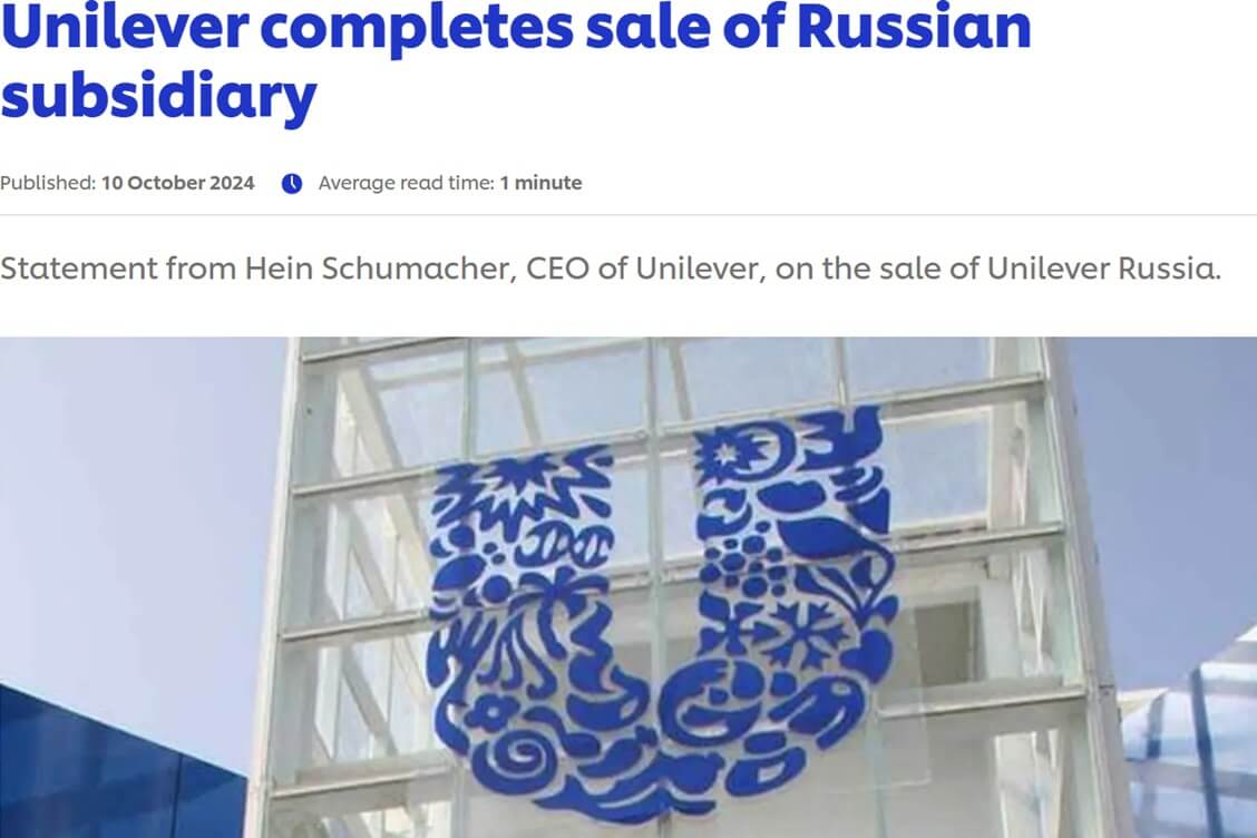 Unilever sells its business in Russia, Belarus