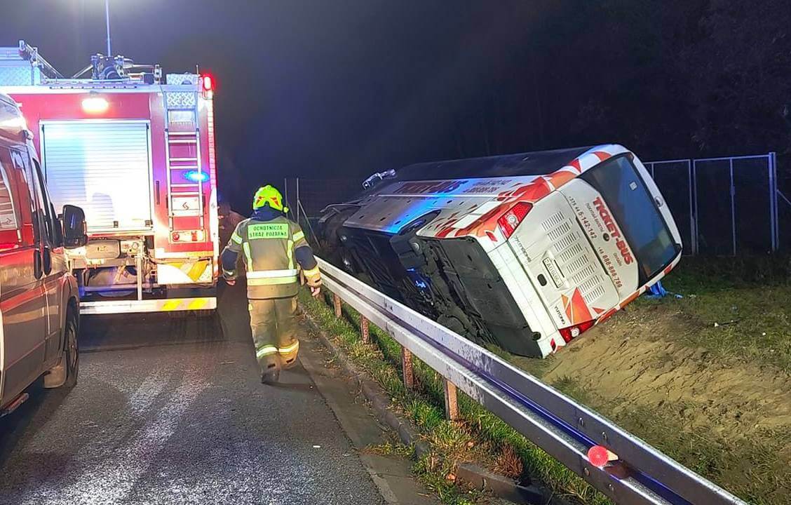 Five injured as Belarusian bus comes off road in Poland