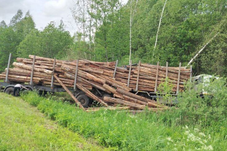 Водитель лесовоза погиб в ДТП в Полоцком районе