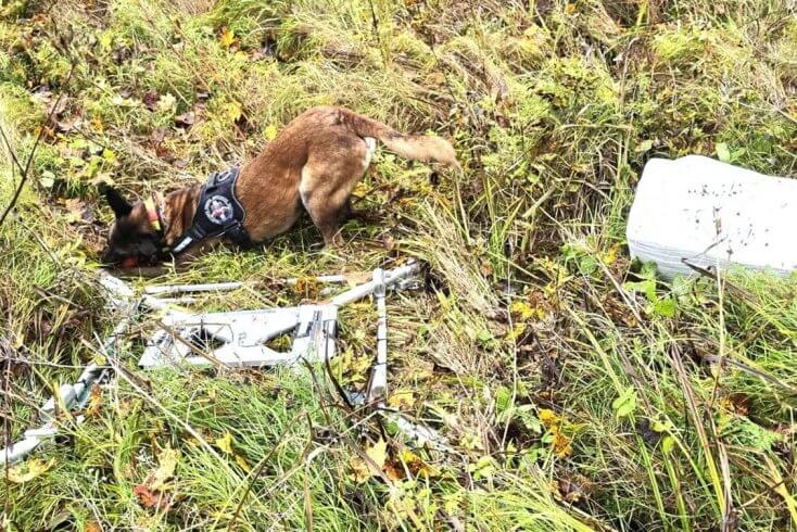 Дрон з 750 пачкамі беларускіх цыгарэт перахоплены ў Літве, яго шукалі са службовым сабакам