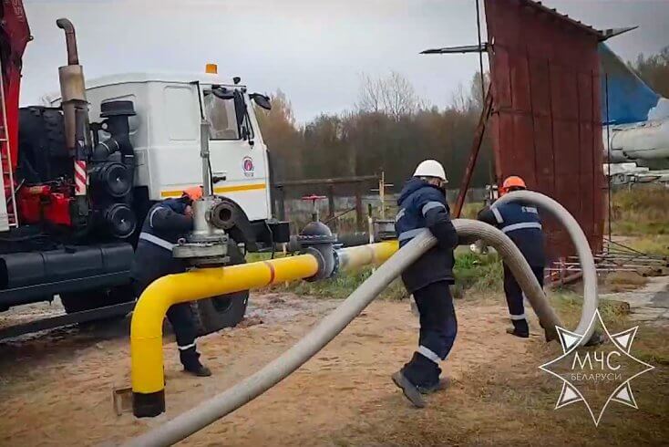 На учениях по гражданской обороне под Борисовом отработаны действия при атаке беспилотника по газопроводу