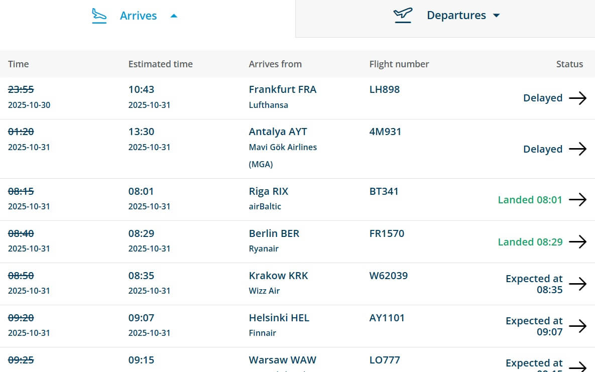 Аэрапорт Вільнюса не працаваў менш за тры гадзіны, аднак асобныя рэйсы затрыманыя на паўсутак