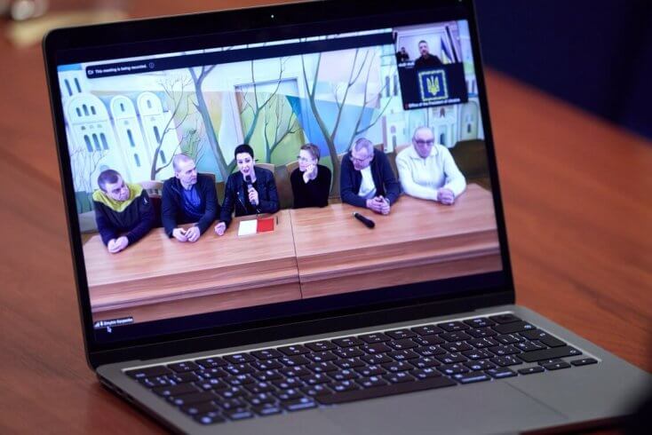 Зеленский поговорил по видеосвязи с Бабарико, Колесниковой, Знаком, Федутой, Золотовой и Лабковичем