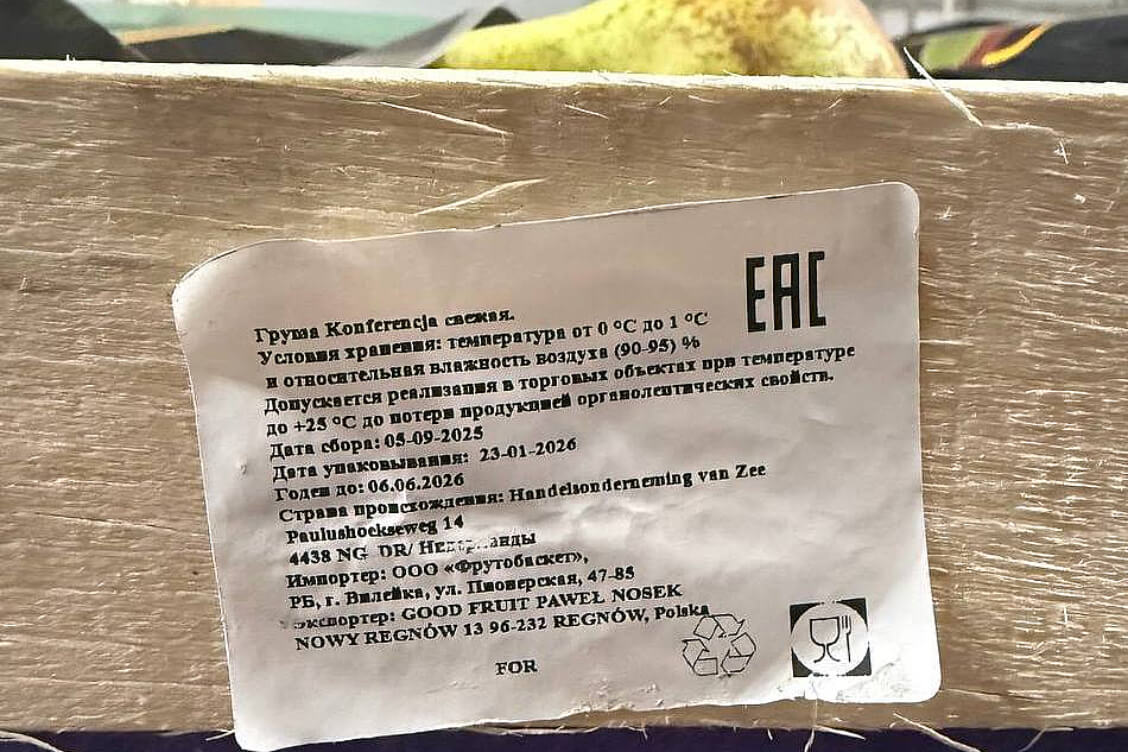 У Расіі знішчана 40,8 т увезеных з Беларусі польскіх і нідэрландскіх груш