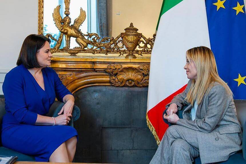 Тихановская обсудила с премьером Италии Мелони политические репрессии в Беларуси
