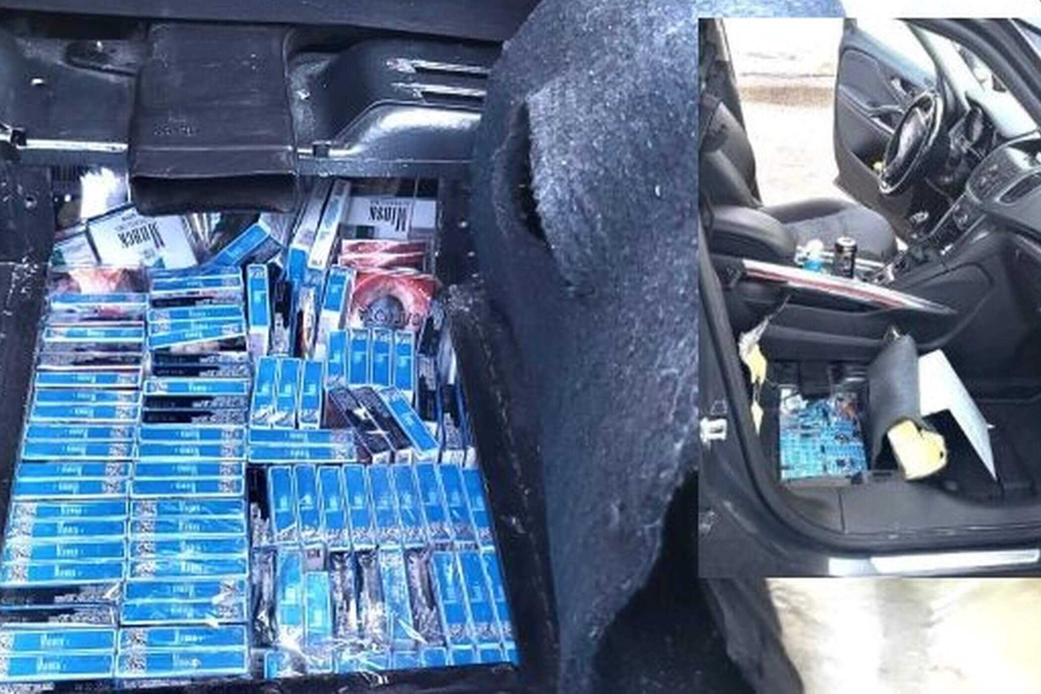 У аўтамабілі, доме і гаражы жыхара Друскінінкая выяўлена амаль 2,5 тыс. пачкаў кантрабандных беларускіх цыгарэт