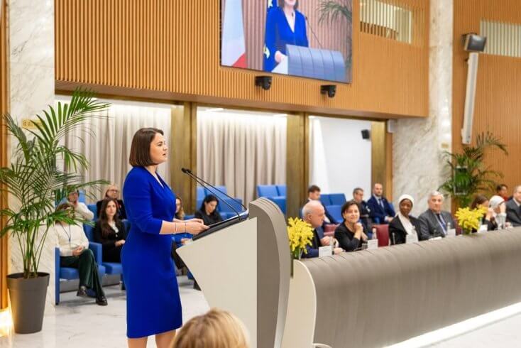 Ціханоўская ў Рыме заклікала жанчын свабоднага свету да салідарнасці з беларускамі